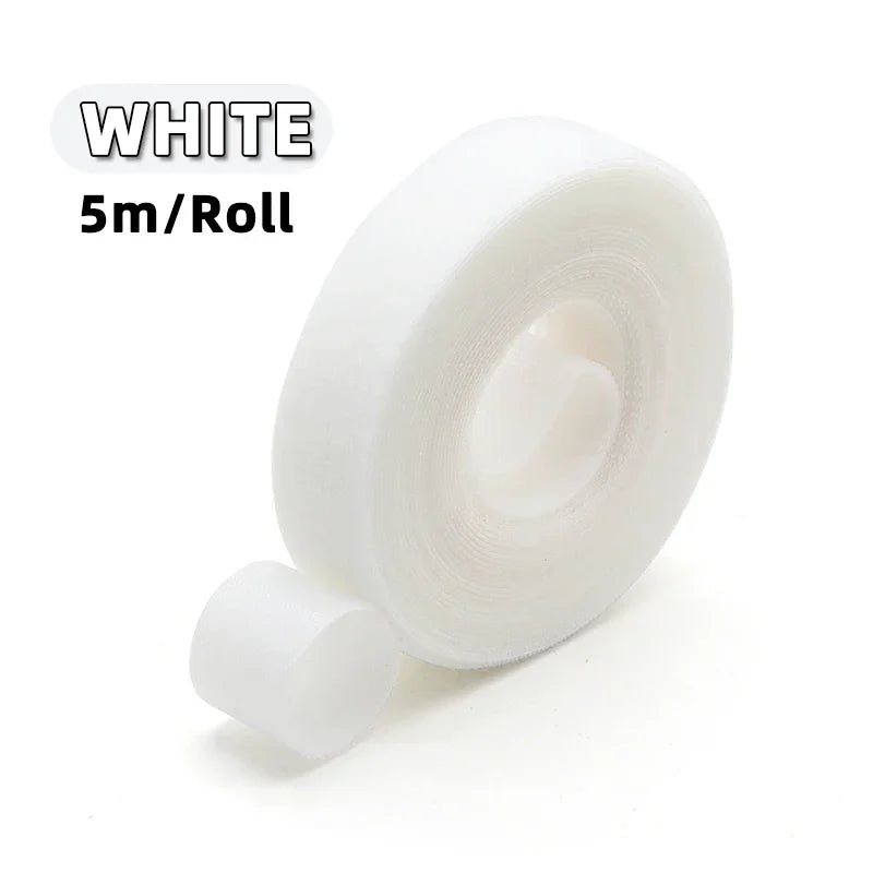 5 Meters Self Adhesive Tape Width 10/15/20/25mm DIY Accessories Reusable Cable Tie Wire Straps Tape