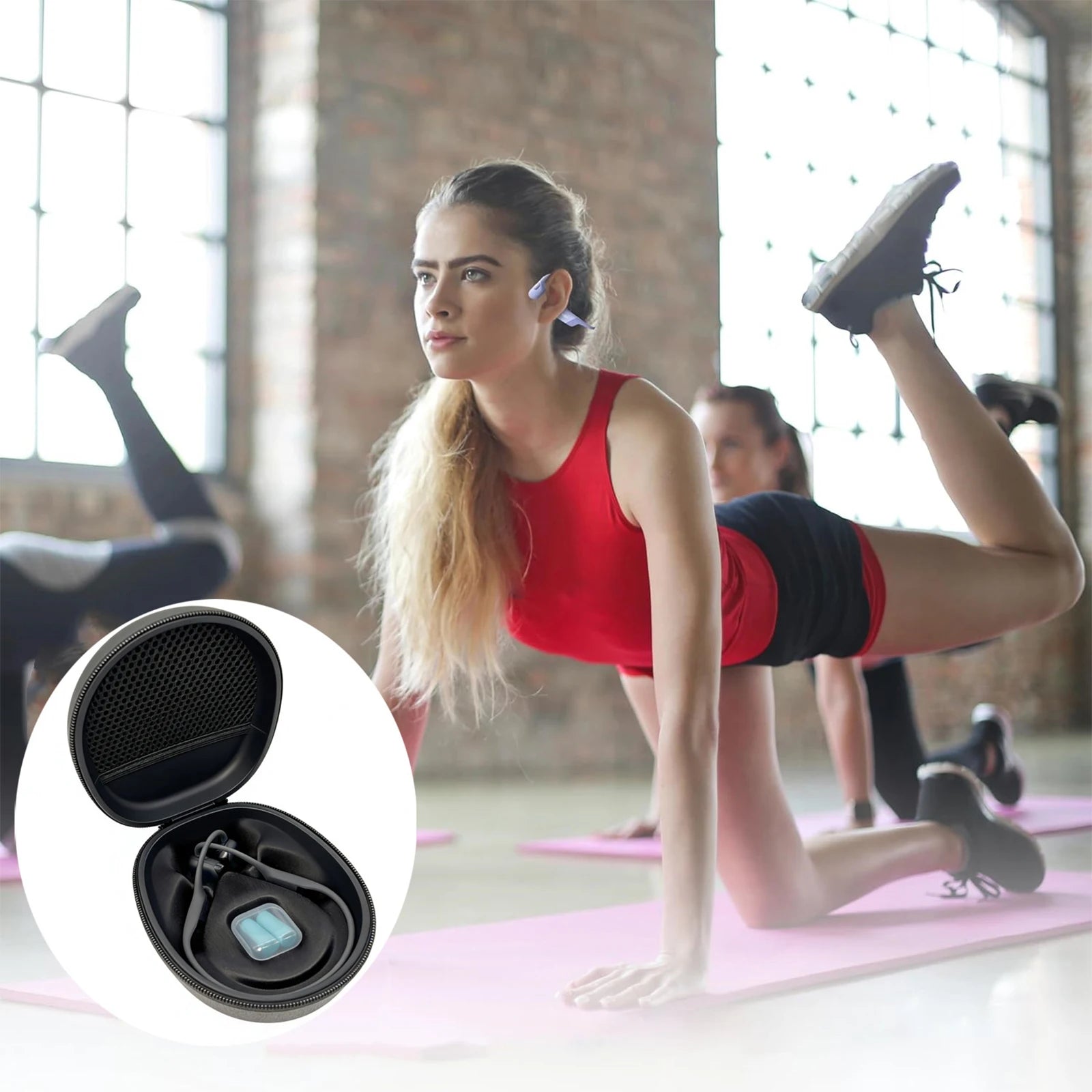 For SHOKZ AS600/650/700 Sport Headphones Carry Bag with Mesh Bag Protective Carrying Box Anti-Scratch for Outdoor Travel Commute
