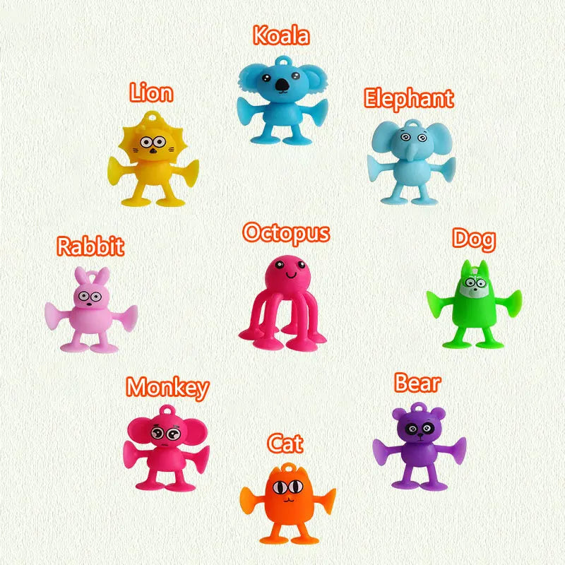 Montessori Animal Silicone Soft Building Blocks Children Toys DIY Suction Cup Assembly Construct Sensory Play Educational Toys