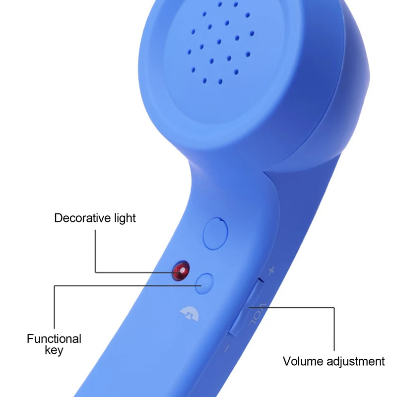 Retro Phone Handset with Radiation Protection-Modern USB-C Vintage Receiver for iPhone & Android Enhances Call Clarity & Safety