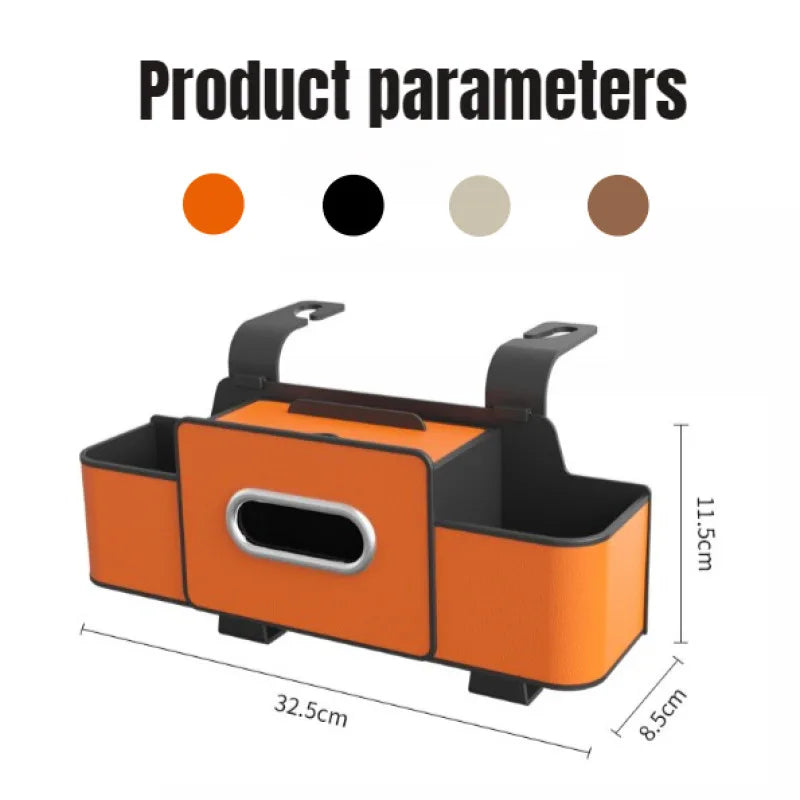 Car Backrest Storage Box Multi-Function Hanging Chair Back Organizer  Seat Back Tissue Box Universal  Vehicle Water Cup Holder