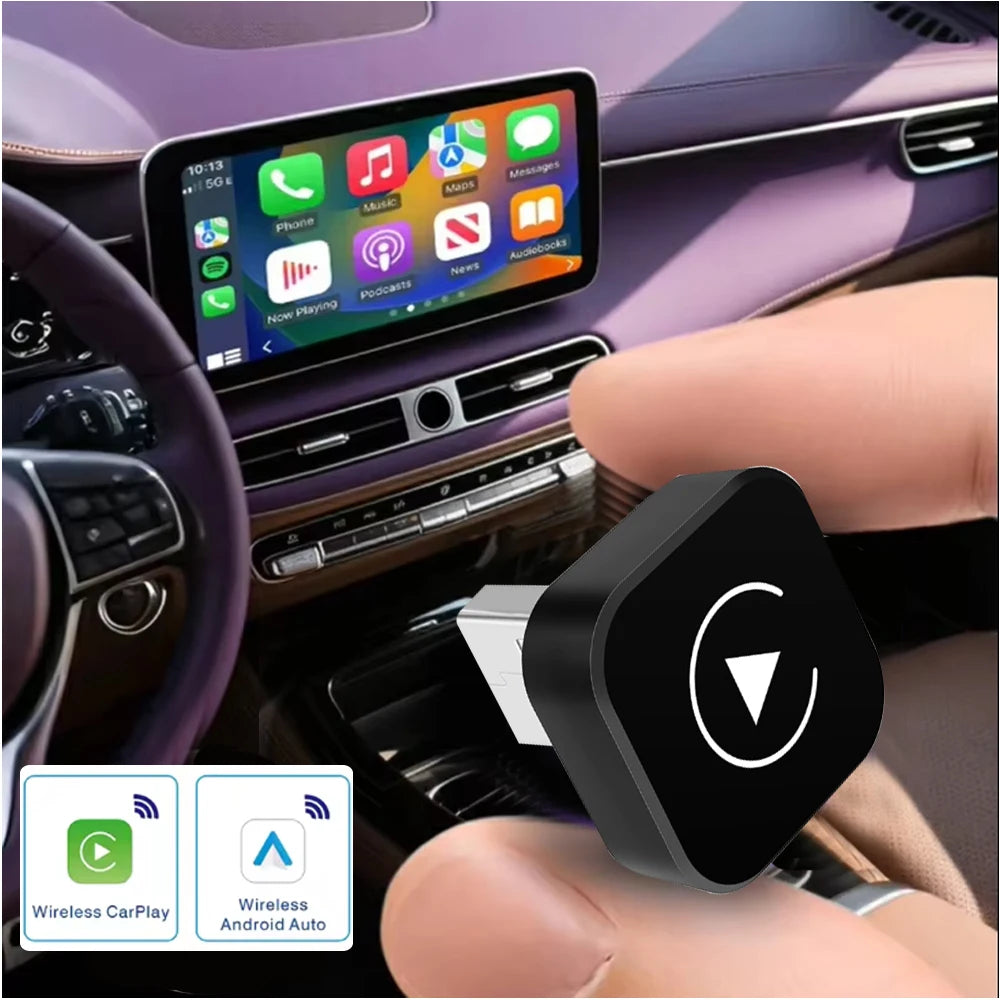 2 in 1 Wired to Wireless CarPlay Android Auto Adapter for OEM Car Stereo With USB Dongle Mini Box Plug and Play Bluetooth