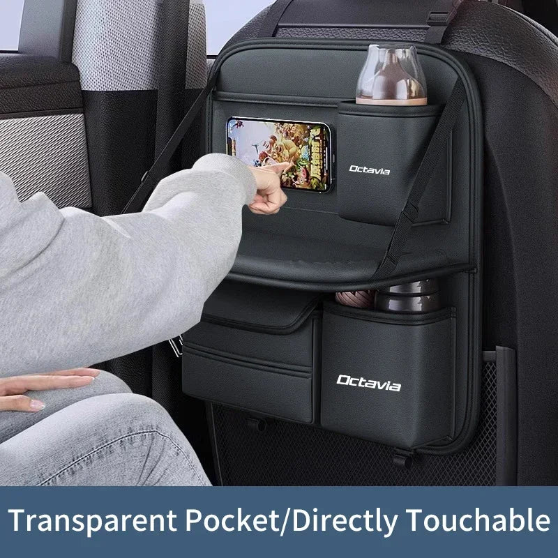 For Skoda Octavia 2 3 MK1 MK3 Tour Car Seat Back Storage Small Table Board Car Storage Bag Storage Bag Tissue Box