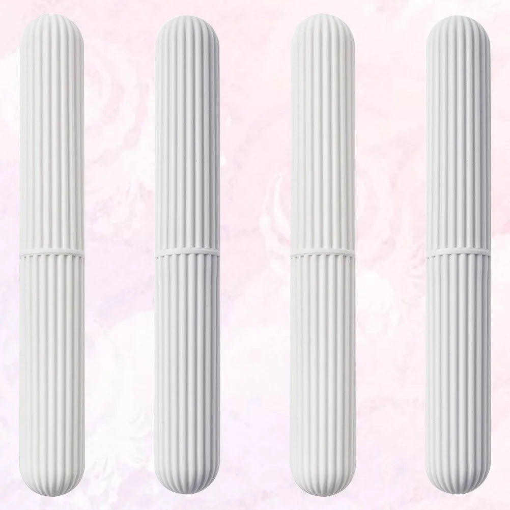 4Pcs Portable Toothbrush Storage Case Lightweight Plastic Dustproof Box Travel Business Trip Toothbrush Protector