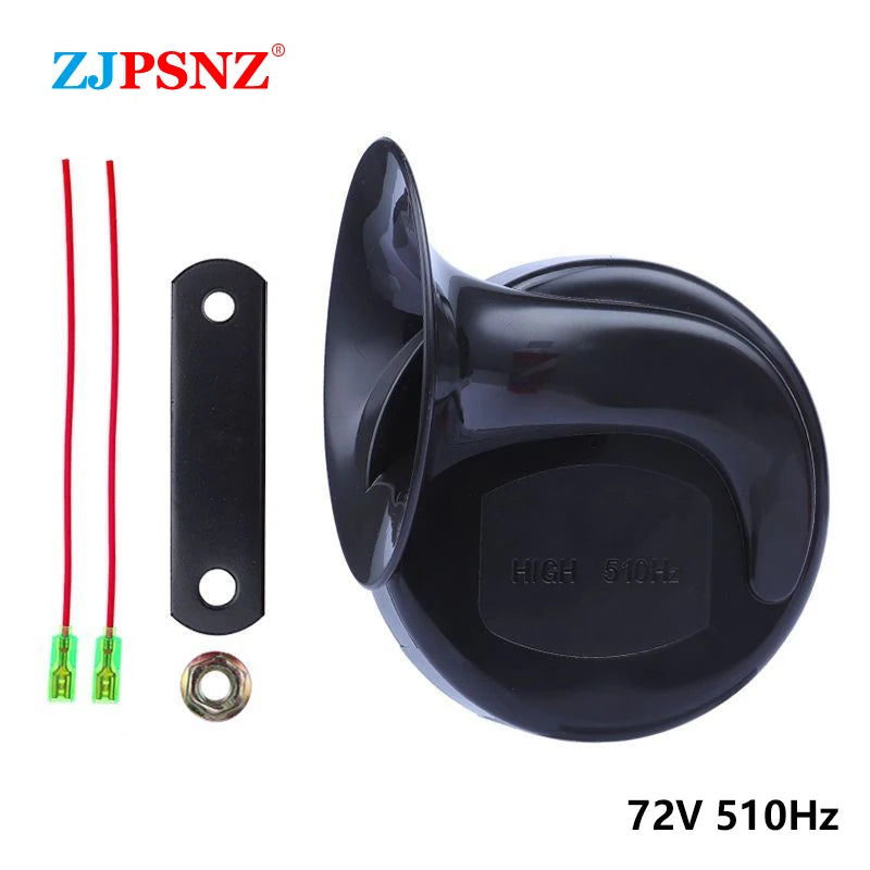 Car Motorcycle Snail Horn 12V 48V 60V 72V 510Hz Electric Air Horn Scooter Truck E-Bike Auto Waterproof Snail Horn Super Sound