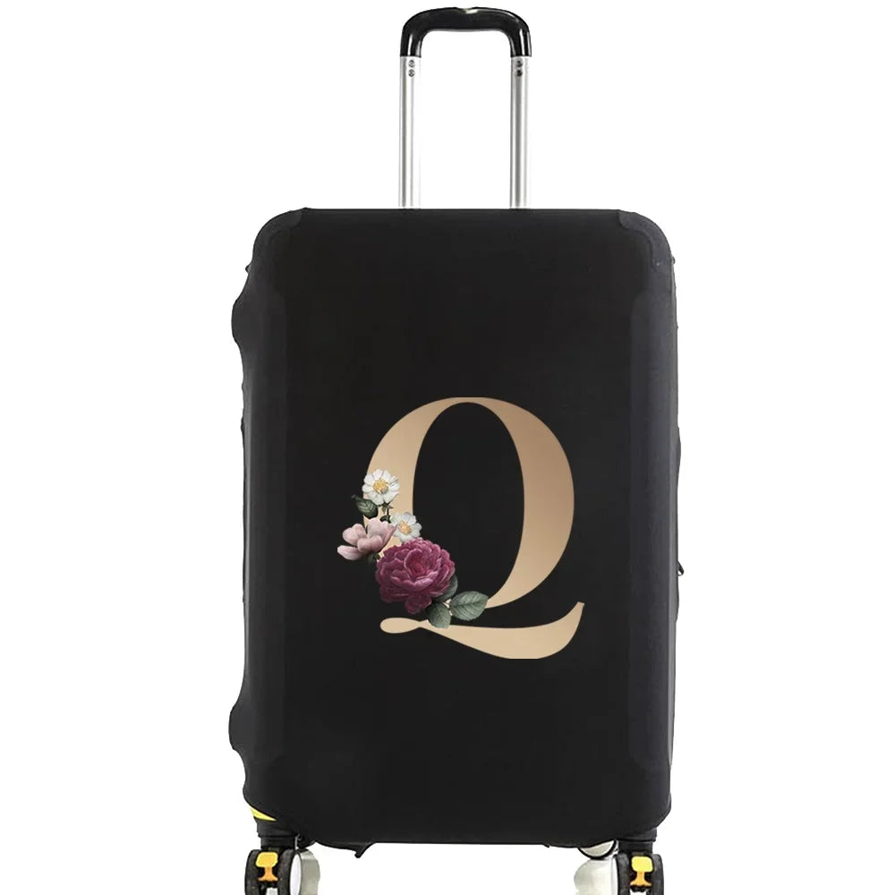 Travel Suitcase Protective Covers Thick Elastic Luggage Cover Protector for 18"-28"Baggage Travel Bag Case Gold Letter Printed