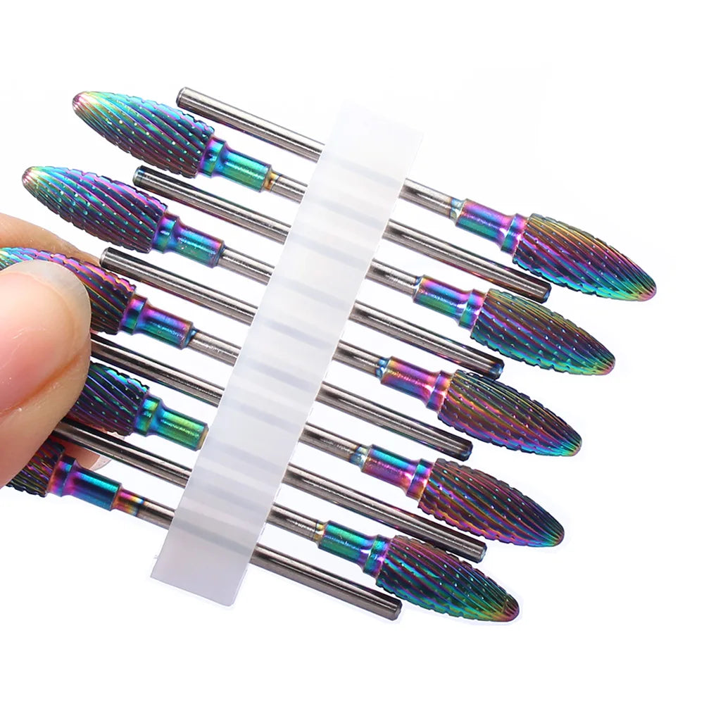 10pc Carbide Manicure Drills Nail Drill Bits Set Milling Cutters Kits Gel Polish Remover Files Electric Burr Tools Accesstries