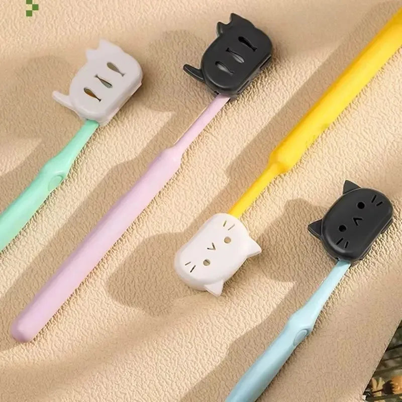 4Pcs Cat Toothbrush Cover Travel Toothbrush Case Cute Kitty Toothbrush Head Protector Portable Hygienic Storage Box for Toothb