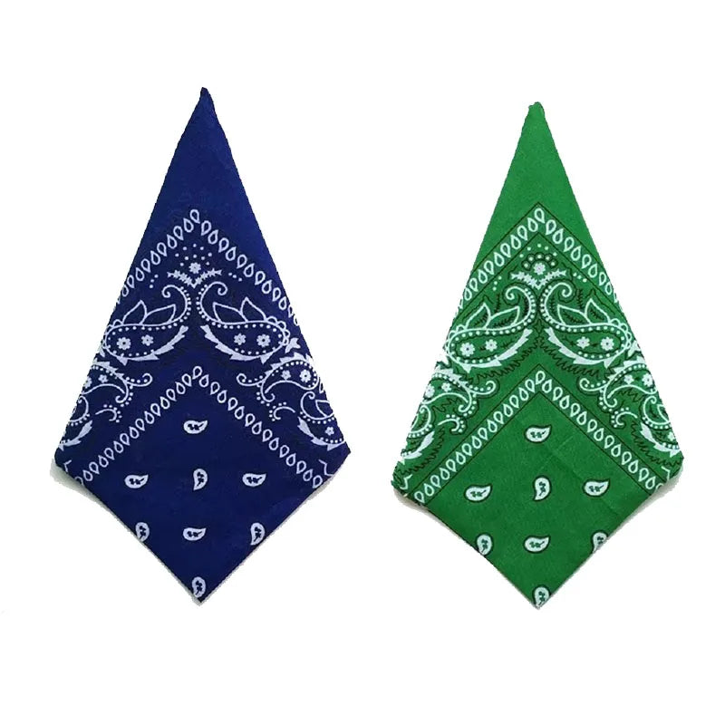 1/2PCS Fashion Hip Hop 100% Cotton Bandana Square Scarf 55cm*55cm Black Red Paisley Headband Printed For Women/Men/Boys/Girls
