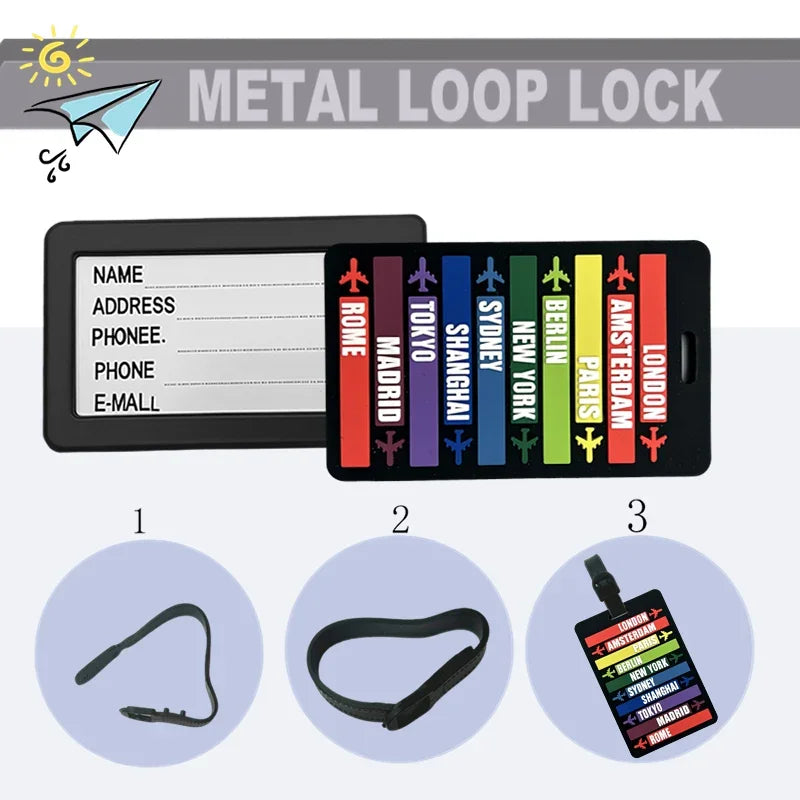 New Letter & Airplane Shaped PVC Luggage Tag – Name ID Baggage Identifier, Compact Travel Accessory