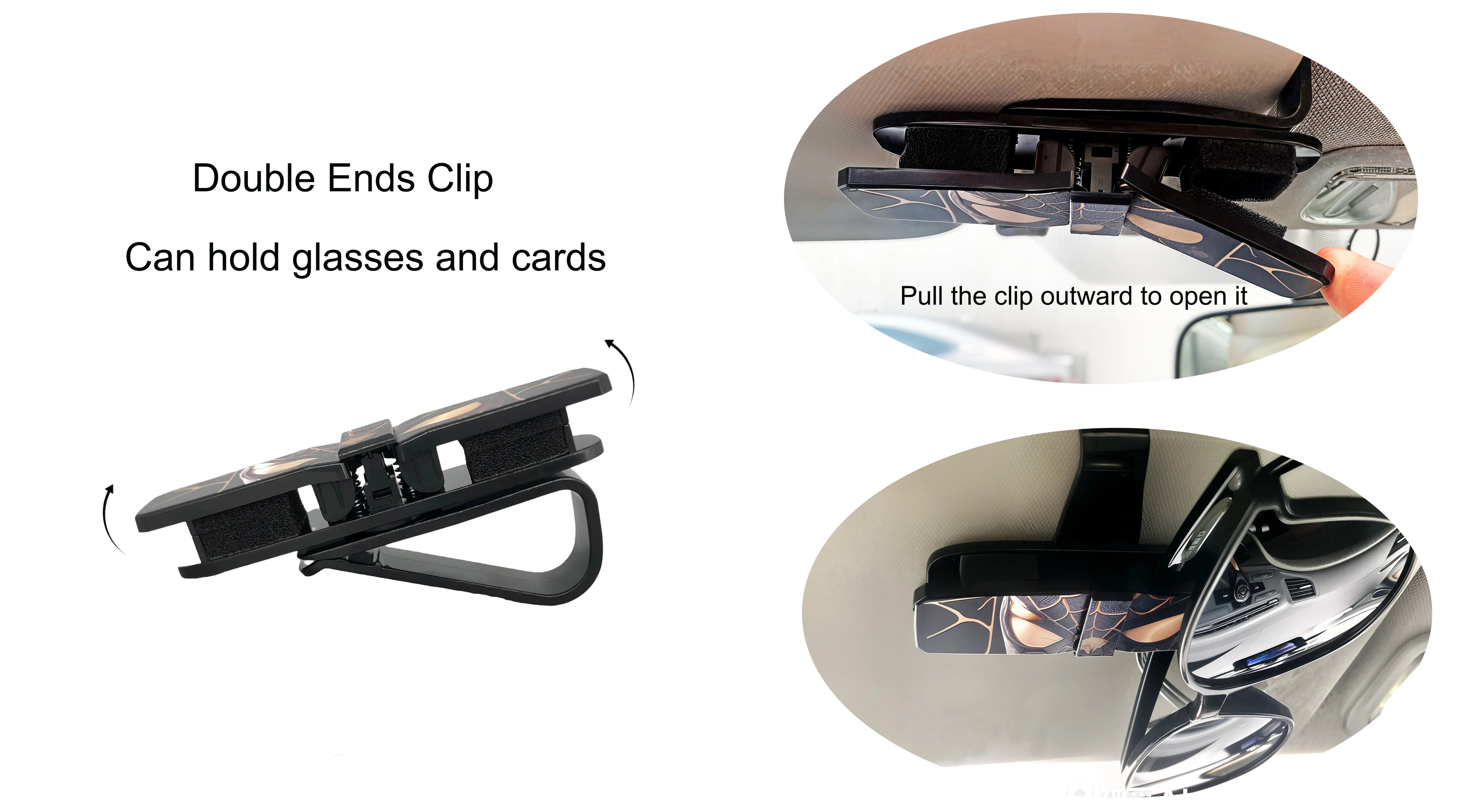 Car Glasses  Holder Car Sun Visor Glasses Holder Sunglasses Clip Card Ticket Eyeglasses Holder Auto Interior Accessories