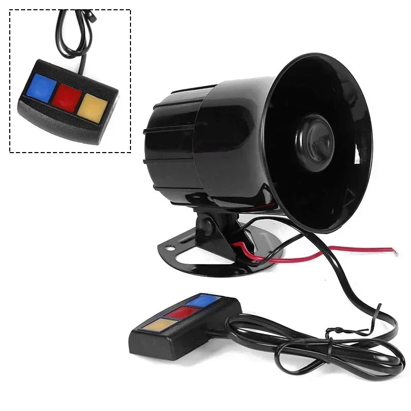 12V 3 Tone Sound Loud Car Horn Motorcycle Warning Alarm Police Fire Siren Horn Speaker Automotive Accessories 20W Accessory