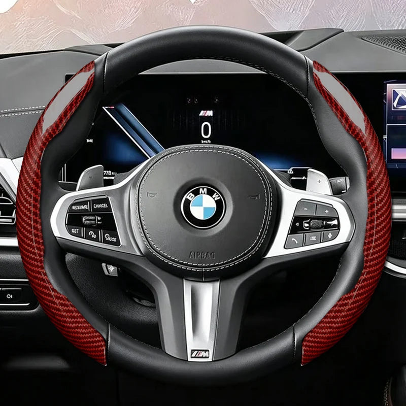 Suitable for Bmw Carbon Fiber Texture Steering Wheel Cover  for X3 3 5 2 4 1 7 8 Series X1 X5 X2 X4 X6 X7 Ix I4 I5 I7 Z4