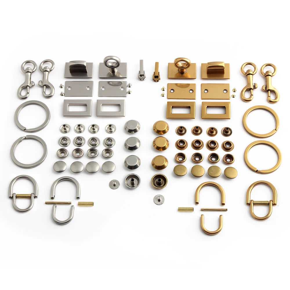 1/3/5/10Sets Fashion Metal Bag Lock Clasps Women Tote Bags Making Supplies Bag Accessories Sets For Handbag DIY Hardware Kits