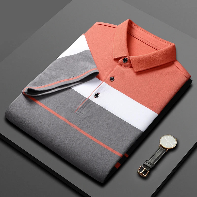 Outdoor Men's Mountaineering Hiking Pure Cotton Slim Fit Sports Leisure Polo Shirt Summer Fashionable Versatile Lapel T-shirt