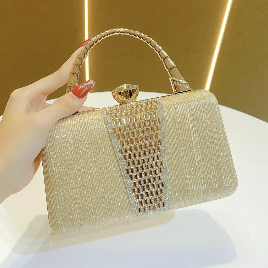 Rhinestone Elegant Evening Clutch Women’s Stylish Luxury Handbag Chic Refined Dignified Purse Perfect for Banquet Dinner Party