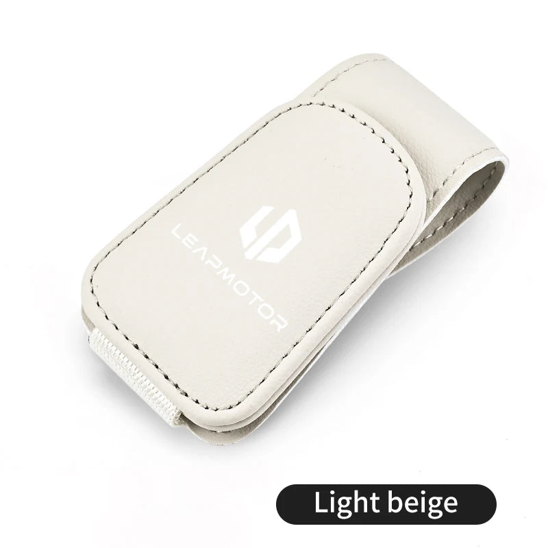Car Sun Visor Eyeglass Hanger Leather Storage Holder Clip For Leapmotor Reev 2021 2022 2023 2023 LP Leap T03 S01 C11 C01