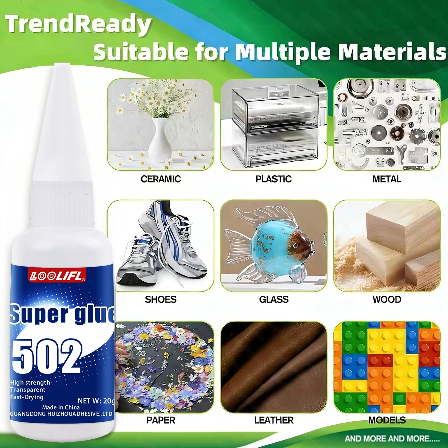 Super Glue 502 Liquid Quick Drying Adhesive Cyanoacrylate Sealant Is Suitable for Wood, Plastic, DIY Models, Ceramics, Glass, Et