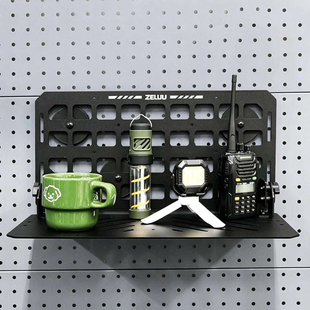 Heavy Duty Metal Foldable MOLLE Car Side Hanging Tray Off-Road SUV Camping Picnic Outdoor Travel Storage Serving Desk Gear Rack