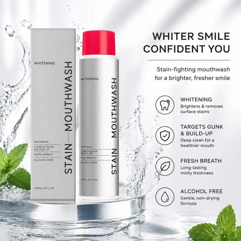 1/2/3Pcs Stain Removal Mouthwash Alcohol Free Teeth Brightening Fresh Breath Plaque Remover Enamel Safe Daily Oral Care