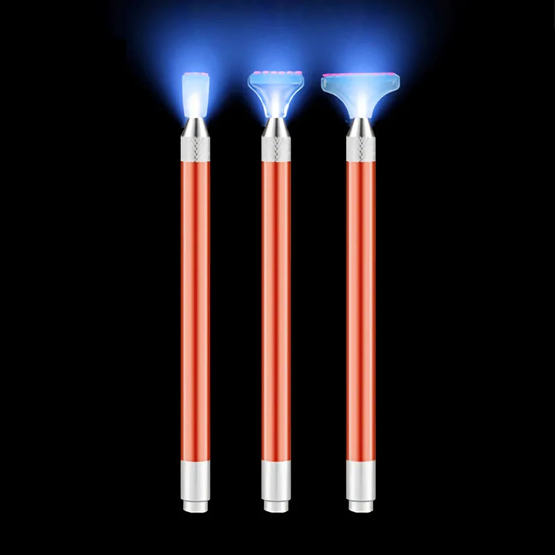 8 in 1 Led Lighted Diamond Painting Pen With Magnifying Glass Magnifier Luminous Point Drill Pen Accessories Tool Set Kit