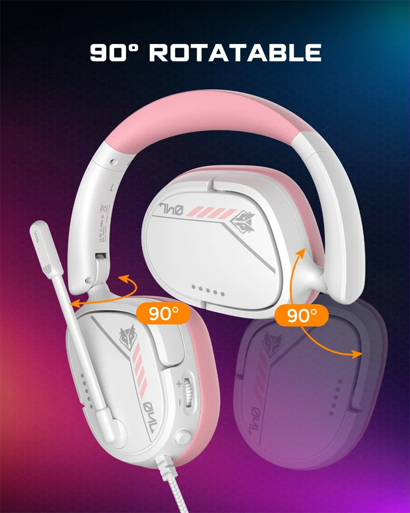 NUBWO HG04L Gaming Headset for PS5/PS4 Xbox Series X|S/Xbox One Switch 250g Lightweight Clear Unidirectional Mic 3.5mm Jack