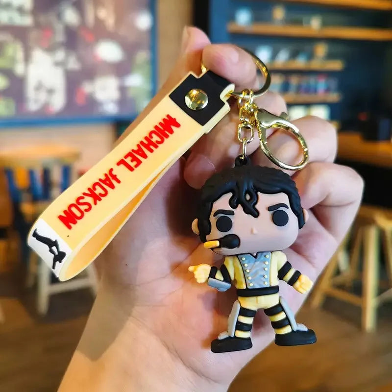 Michael Jackson Keychain, Classic Dance King Pendant Key Ring, Fashion Singer Key Chain, Creative Gift for Men Women
