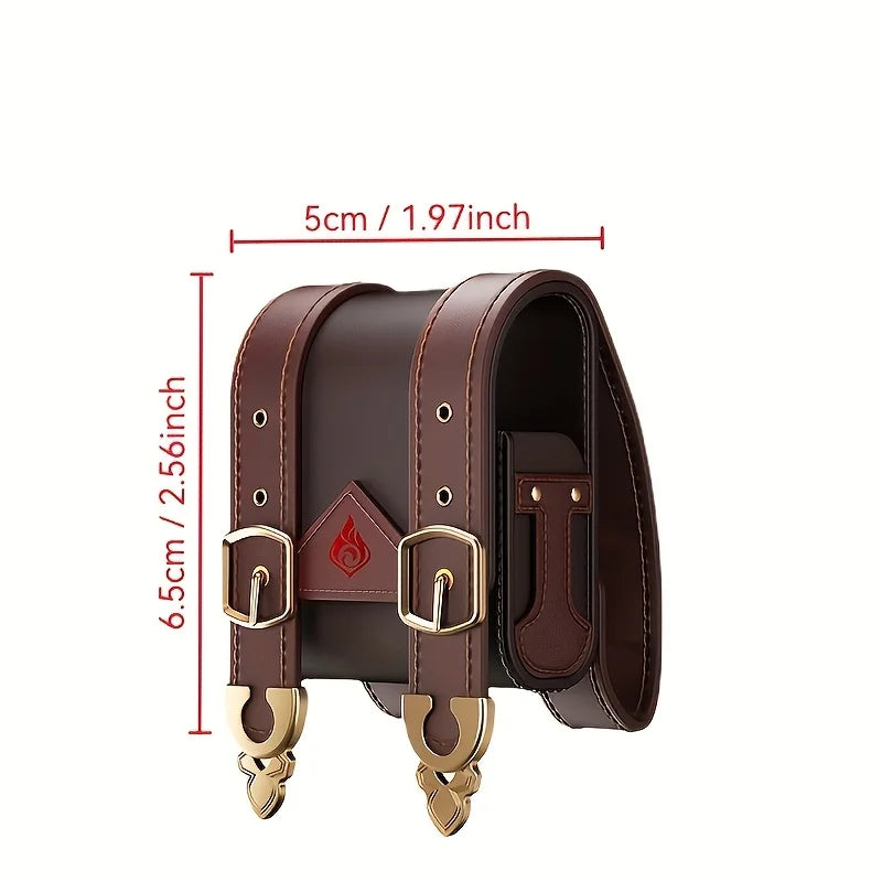 Cartoon Anime Game Genshin Impact Klee Backpack Earphone Case, Suitable for Wireless Earphone Storage, Can Be Hung on a Bag, Features Flame and Four-Leaf Clover Pattern Logo Decoration, Perfect Reproduction - Perfect for All