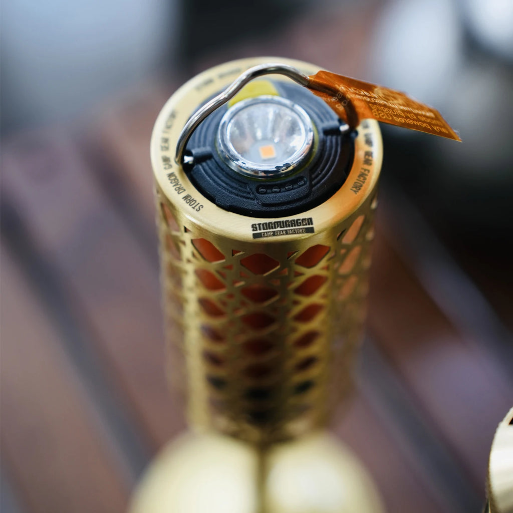 Camping lamp shell made of brass material, decorative replacement of camping lamp with creative woven pattern shell cover