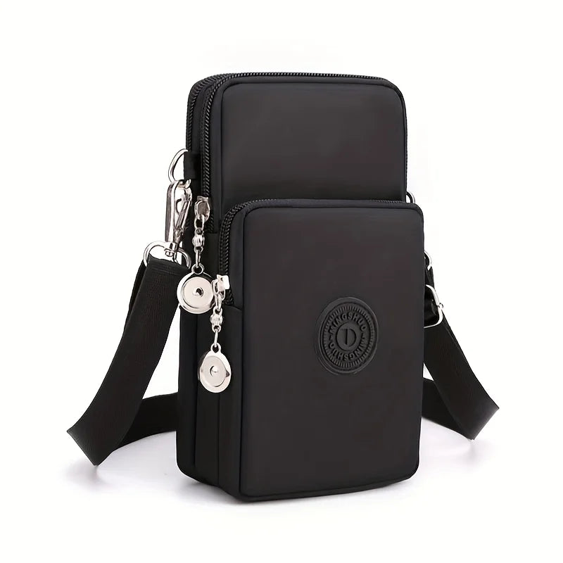 Stylish Beige Multi Pocket Crossbody Sling Bag Lightweight Phone Purse with Adjustable Strap Shoulder Bag for Women Everyday Use