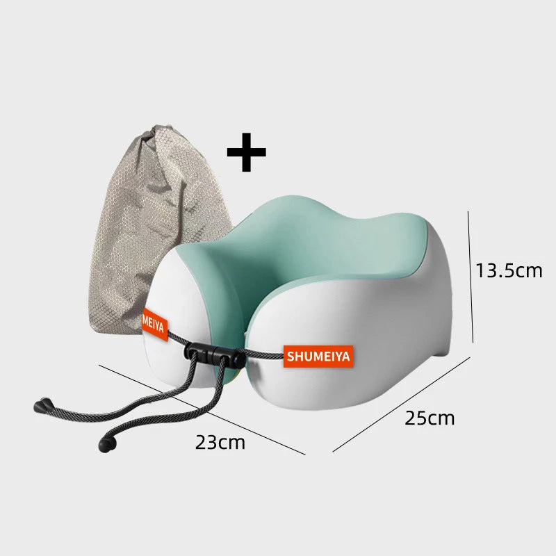 1Pc/Set Travel Memory Cotton U-shaped Pillow - Soft Washable Portable Neck Support for Airplane Spine Care & Travel Rest