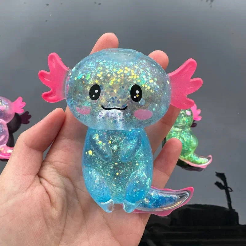 !!Colorful Salamander Maltose Fidgets Toys Squishy Malt Sugar Stretchy Axolotl Fun Squeeze Birthday Supplies Anti-Anxiety Gift