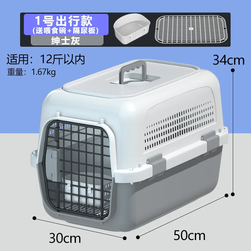‌Large Dog Crate for Air Travel - Pet Carrier with Wheels, Foldable Kennel for Golden Retriever, Airline Approved Portable Cage