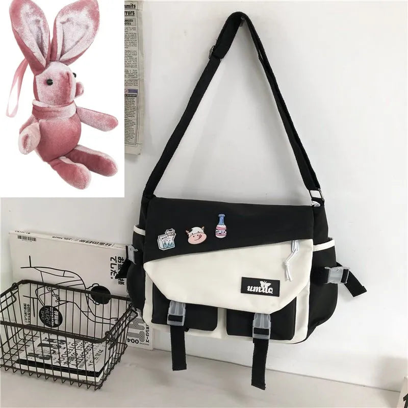 Nylon Handbags Shoulder Bag Large Capacity Crossbody Bags for Teenager Girls Men Harajuku Messenger Bag Student School Bags Sac