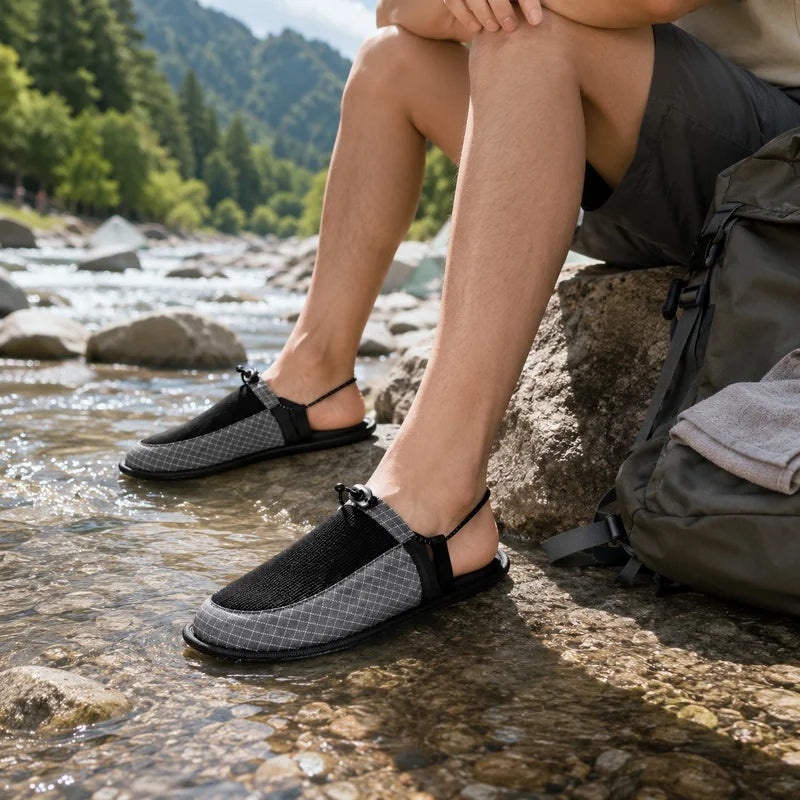 Foldable Quick Dry Water Slippers Anti Slip Barefoot Wading Shoes Lightweight Travel Beach Camp Hotel Portable Outdoor Sandals