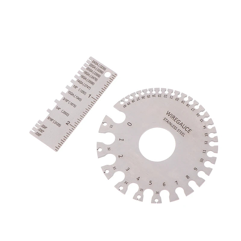 Welding Inspection Wire Gauge 0-36 Round AWG SWG Wire Gauge Thickness Ruler Gauge Diameter Stainless Steel Measurer Tool