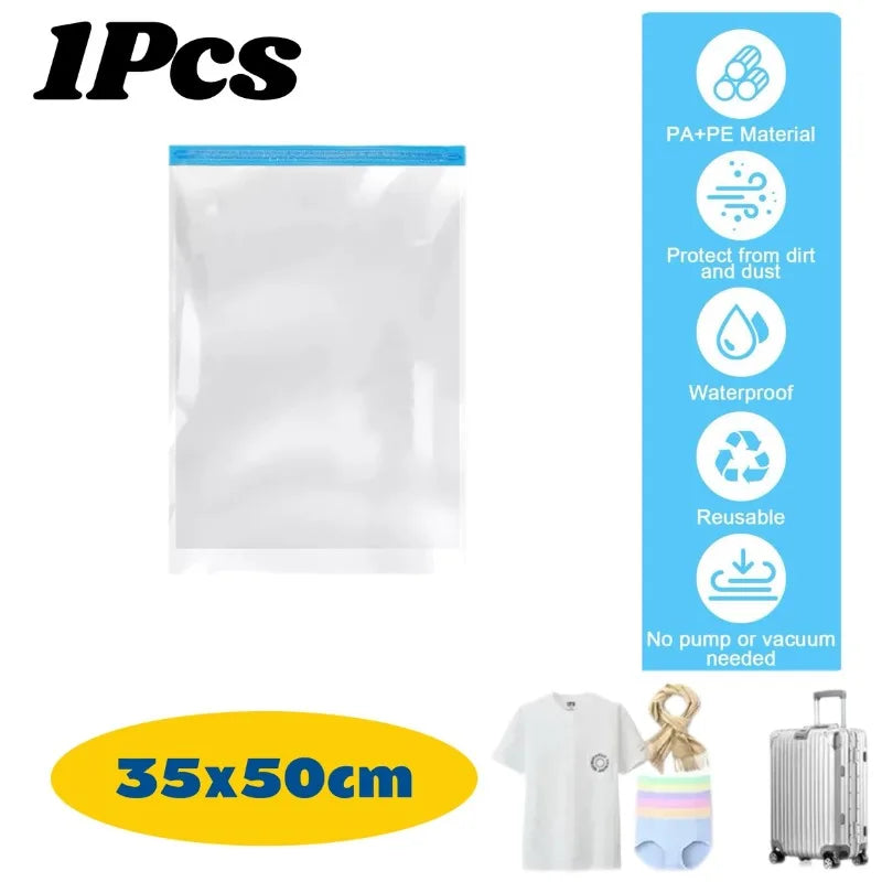 Thickened Vacuum Hand Roll Storage No Need for Pumping Compression and Sorting Bag Portable for Home Use Travel Luggage Clothing