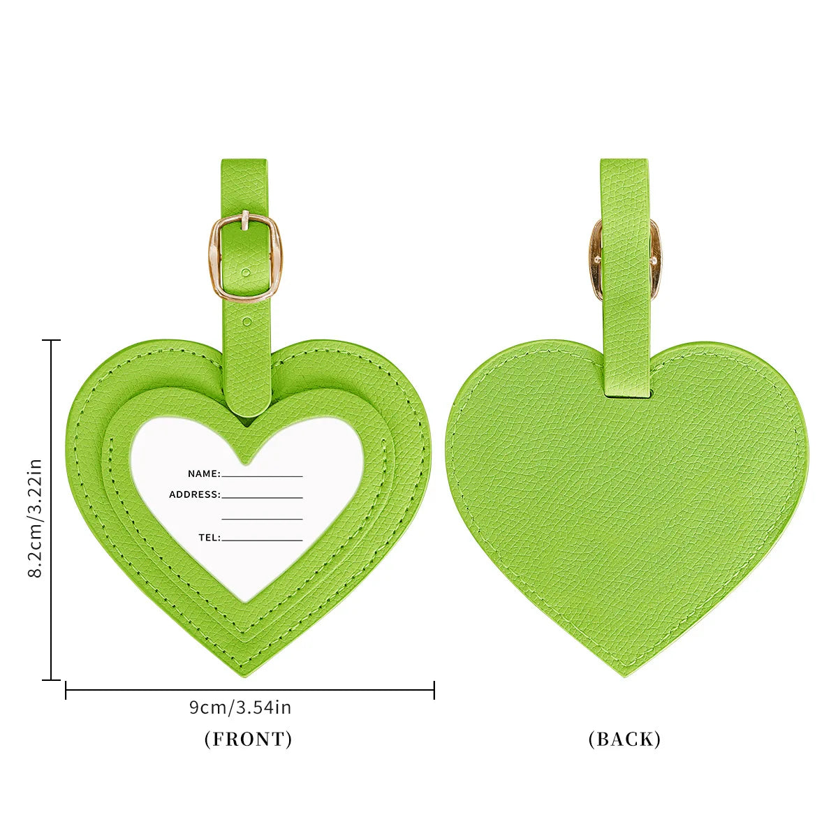 Fashion Heart Luggage Tag PU Leather Suitcase Anti-Loss Travel Baggage Tag for Suitcase Tags for Suitcases Luggage Handle Tags