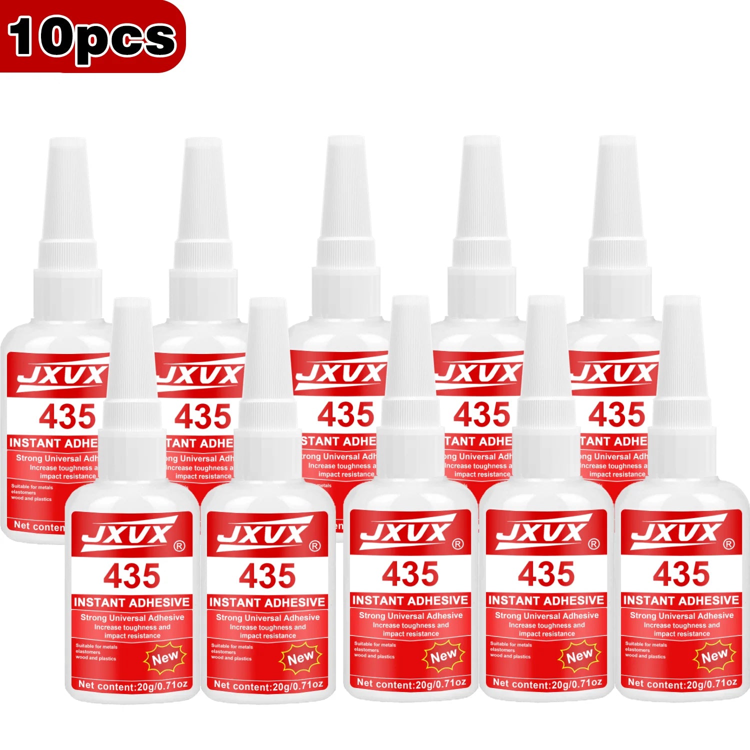 JXVX Fletching Glue 20g, Heavy Duty Arrow Glue Kit for Carbon, Aluminum, Wood Shafts, Instant & Clear Arrow Insert Adhesive Bonder for Fletching Vanes, Feathers and Inserts,1-10pcs.