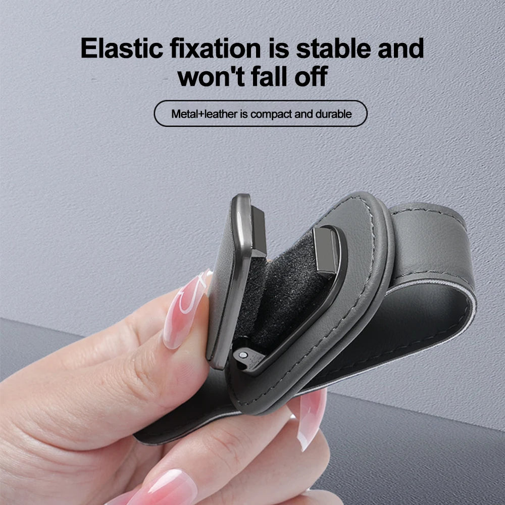 Car Eyeglass Storage Clip Sun Visor Sunglasses Holder Super Fiber Leather for Auto Interior Accessories Car Eyeglass Holder