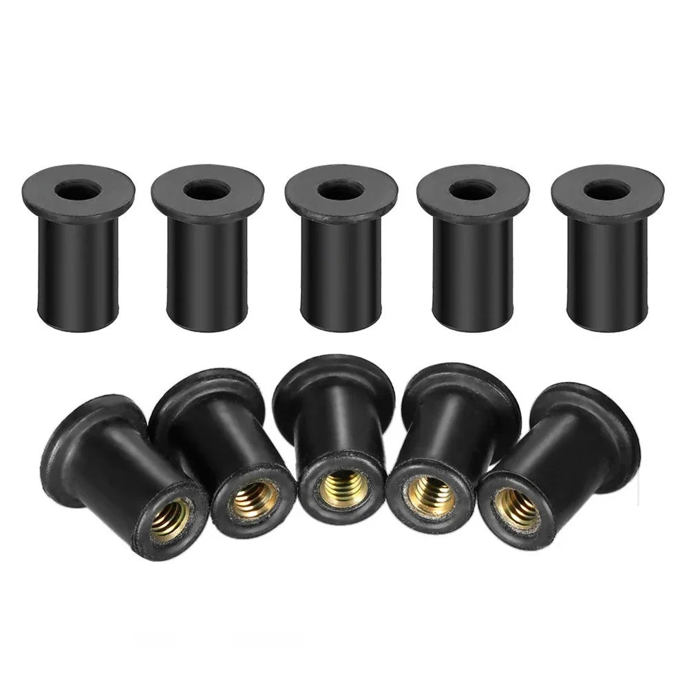 M4 M5 Rubber Well Nuts Motorcycle Windshield Windscreen Screws Bolts Nut 10pcs Fastener Screws Bolts Nuts