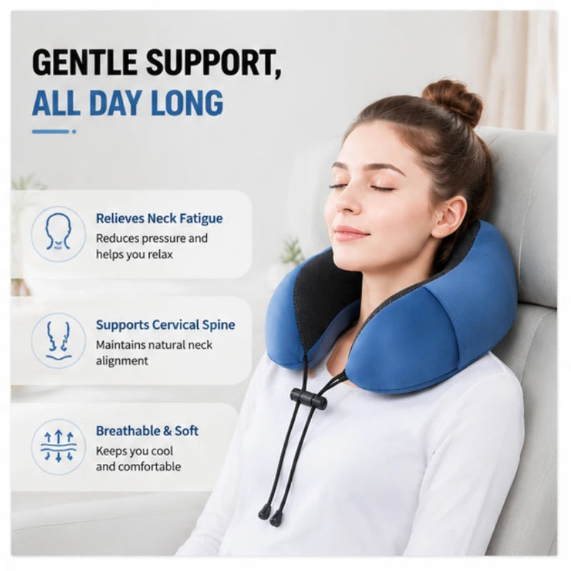 Airplane Special U-Shaped Travel Pillow, Soft Memory Foam Cervical Cushion for Daily Long-distance Travel