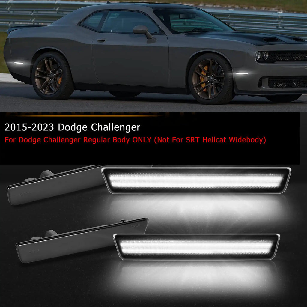 For Dodge Challenger 2015 2016 2017 2018 2019 2020 2021 2022 2023 Auto Front Rear LED Side Marker Light Lamps