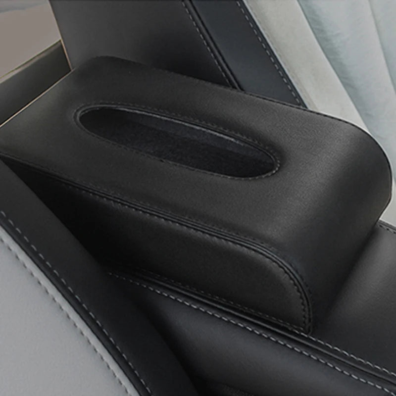 The new soft leather car tissue box, car armrest pumping box, container, towel, napkin holder, paper holder, storage bag