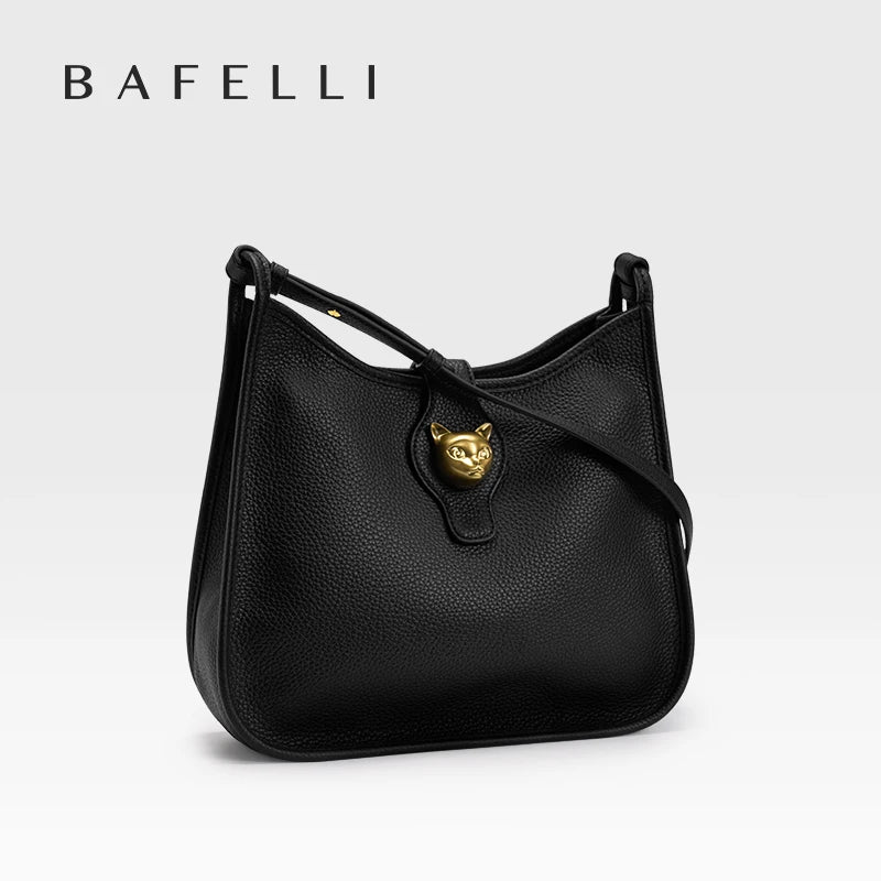 BAFELLI 2026 New Women's Natural Cattle Leather Bucket Bag - Versatile & Chic Shoulder & Crossbody
