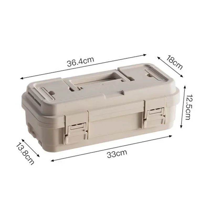 Household Flip Double-layer Tool Organizer Box Multifunctional Camping Hardware Tools Storage Boxes Multiple Stacks Tool Case
