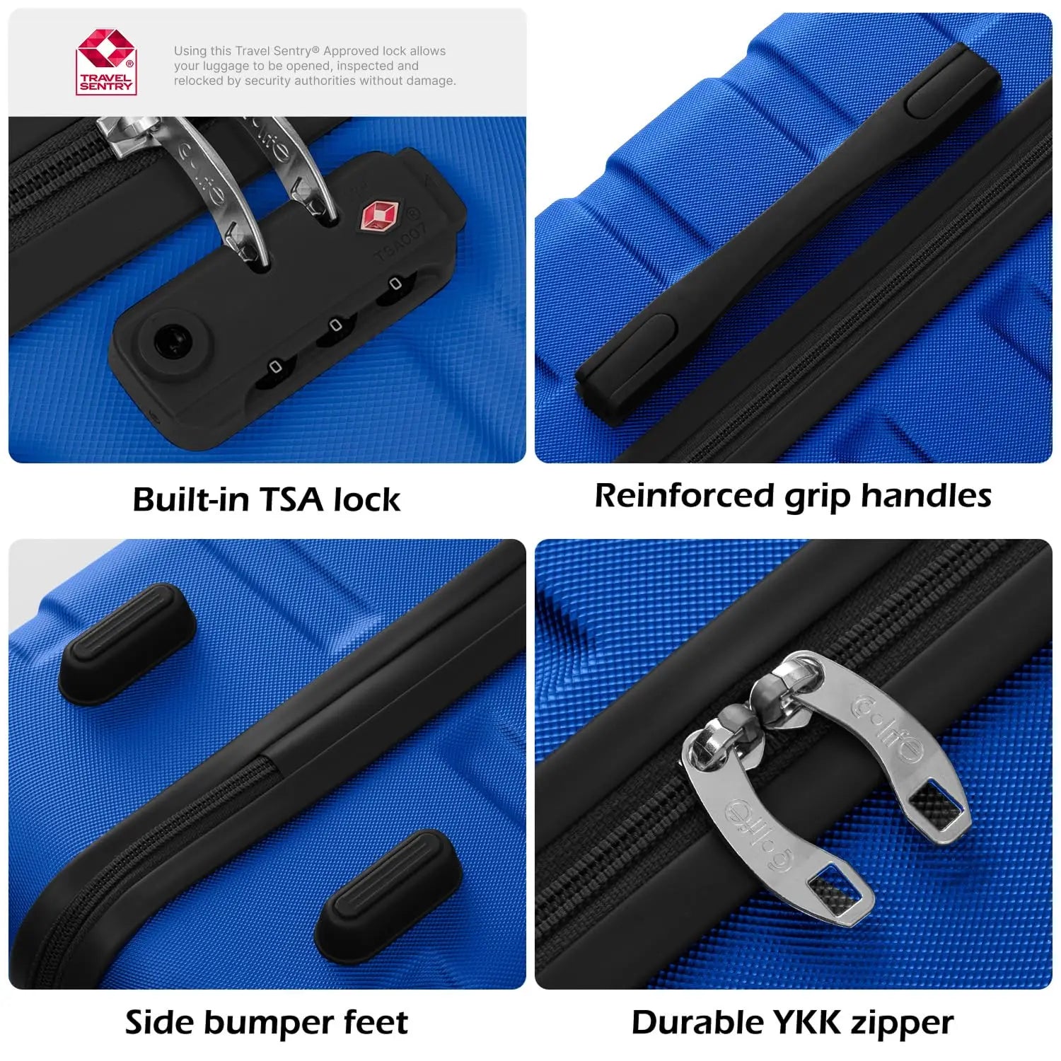 3 Piece Lightweight Hardside Spinner Luggage Set with Secure TSA Lock Travel Suitcases, Customize