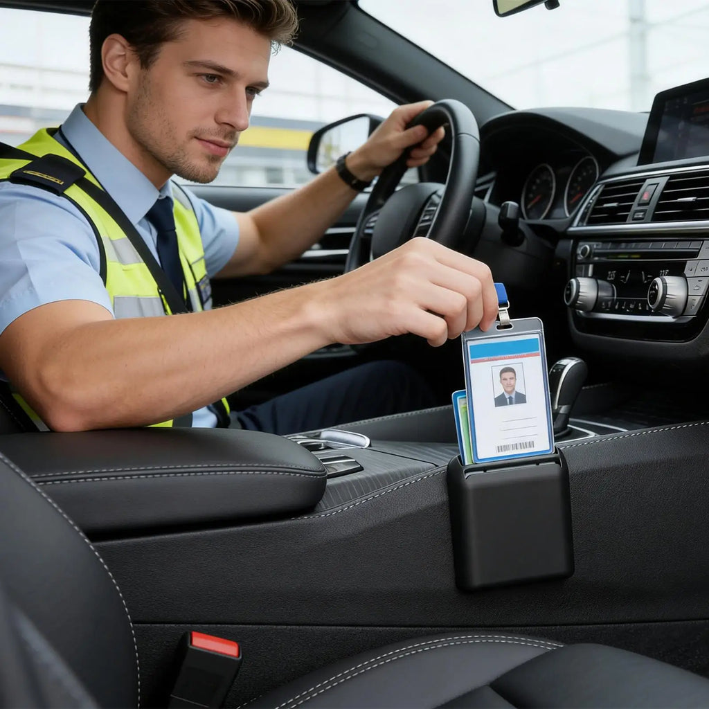 Car Card Organizer Adhesive Interior Receipt Storage Slot Registration Card Holder for Cars Sedans SUVs Trucks Pickups