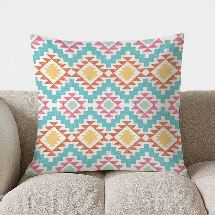 Green Paisley & Floral Double-sided Printed pillow cover Short plush Suitable living rooms bedrooms sofas throw cushion cover