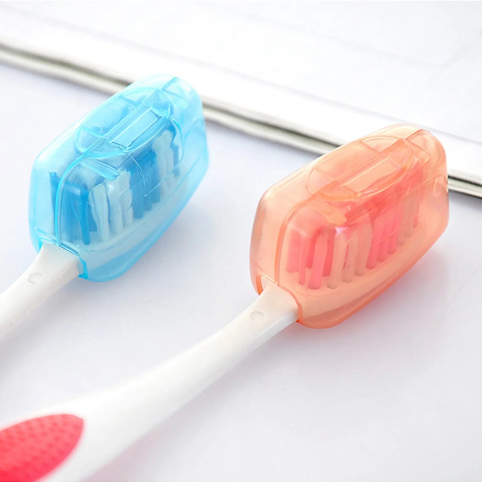30Pcs Plastic Toothbrush Protective Cover Candy Color Assortment Space Saving Travel Friendly Soft Washable Case for Family Home